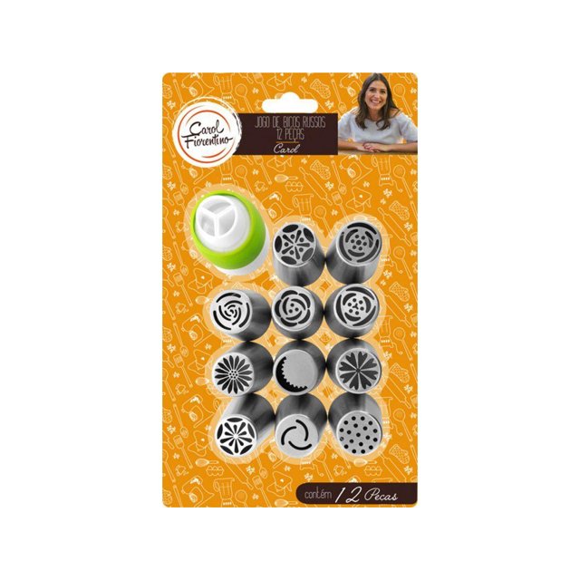 Jogo Com 24 Bicos Inox de Confeitar Bolos E Cupcakes + Adaptador Yazi