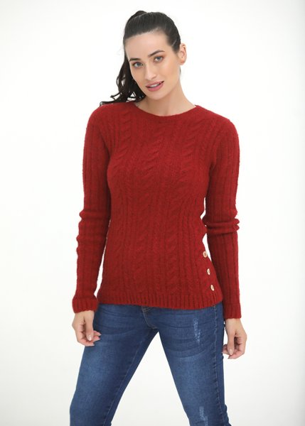 blusa tricot bordo