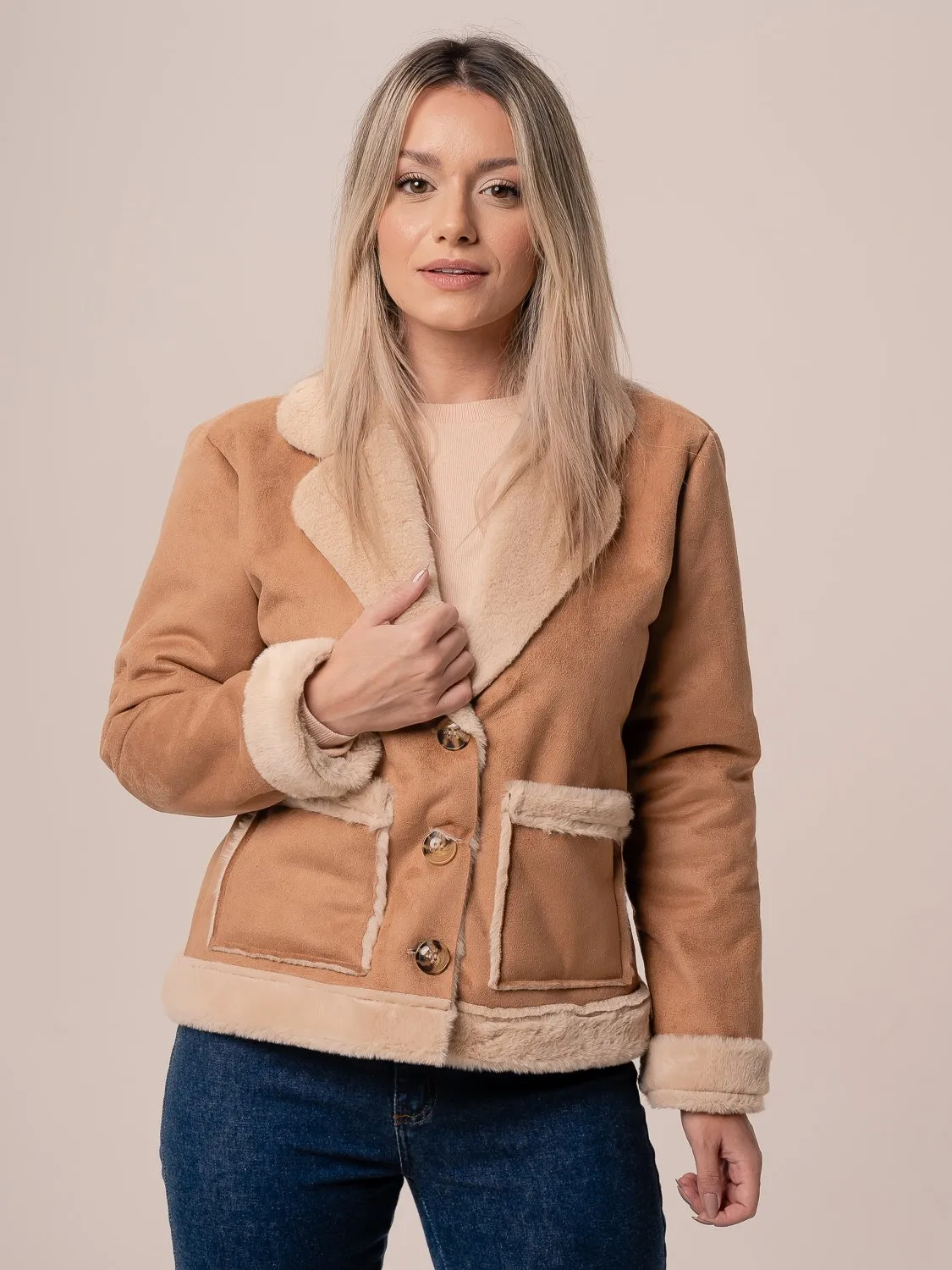Jaqueta Suede Feminina Caramelo Suede Caramelo Jaqueta De Suede