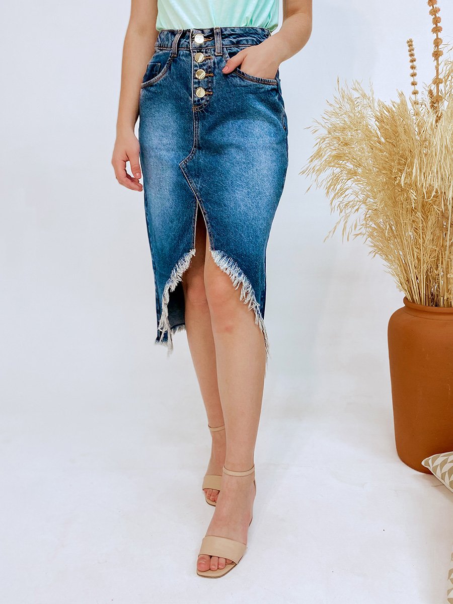 saia azul jeans