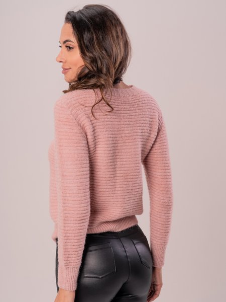 BLUSA BÁSICA TRANÇAS - Rosa Bebê