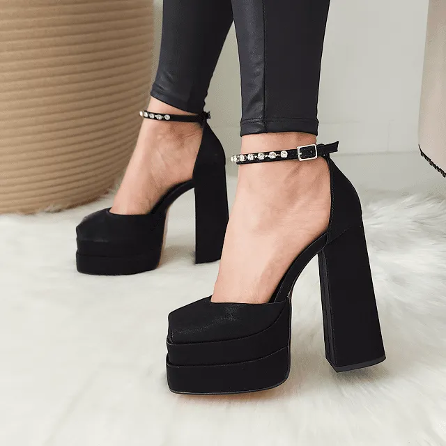 Sandalia salto best sale alto preta