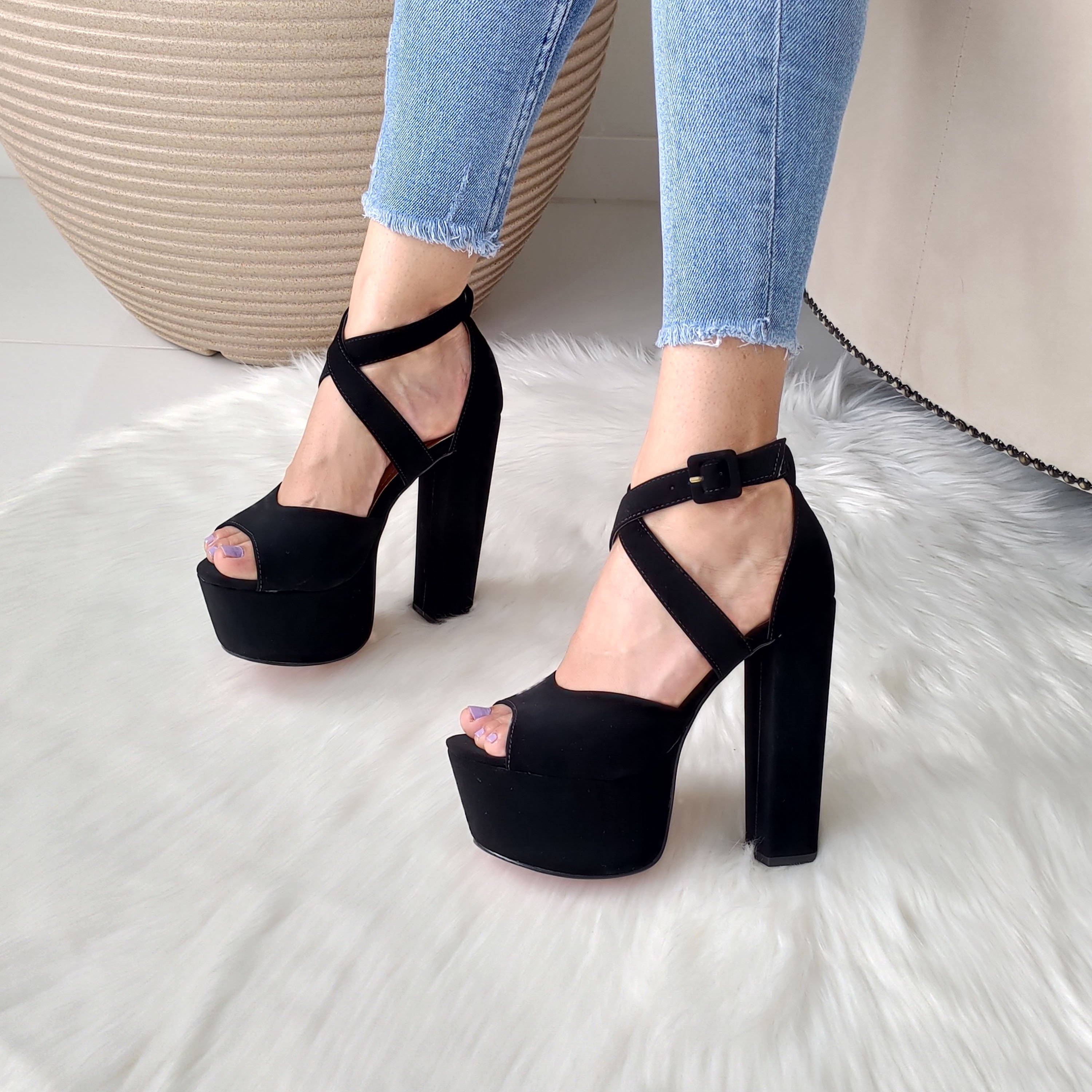 Peep Toe Salto Salto 15 Preto Buy Metro Women Black Formal Peep