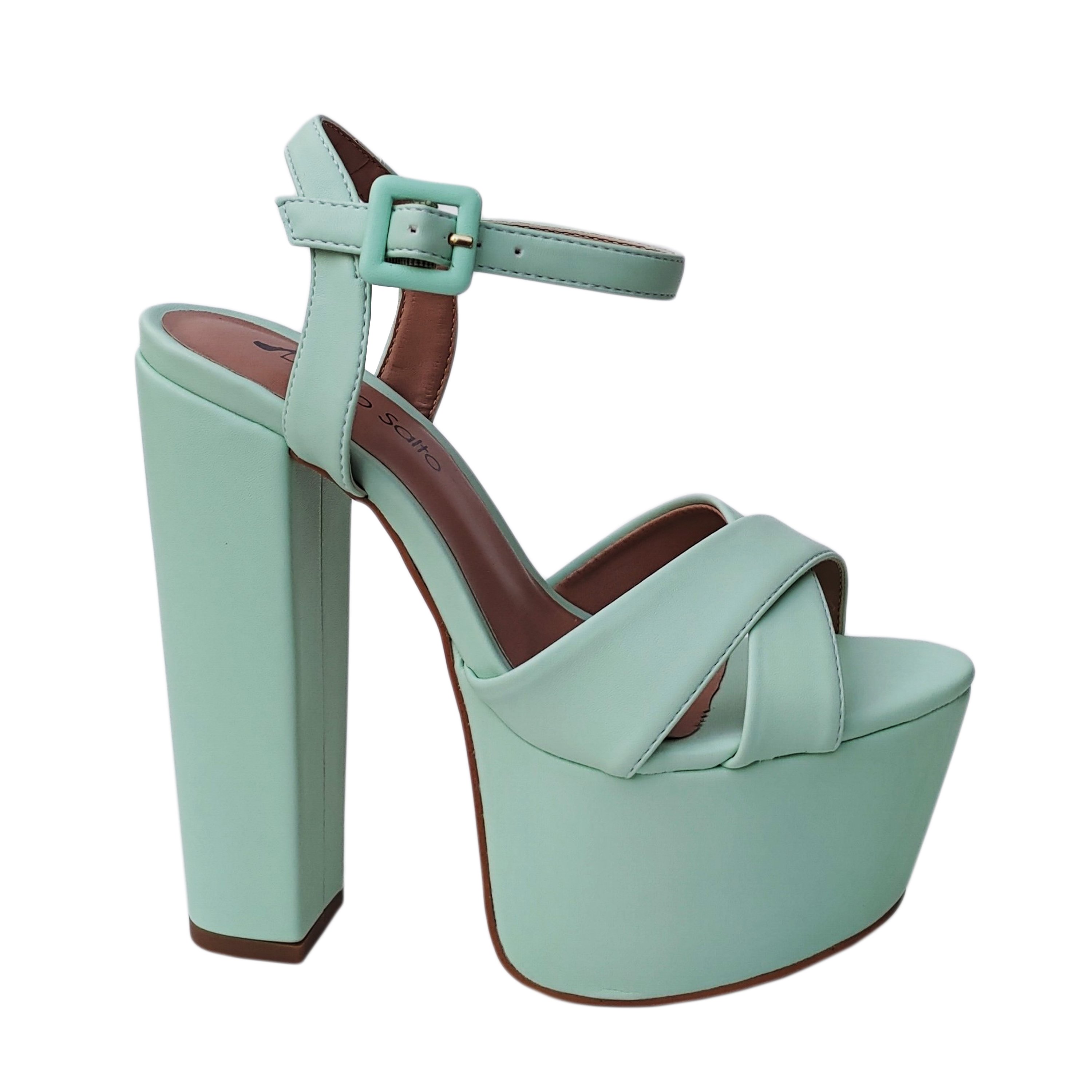 Sandália Napa Santorine Menta Divino Salto