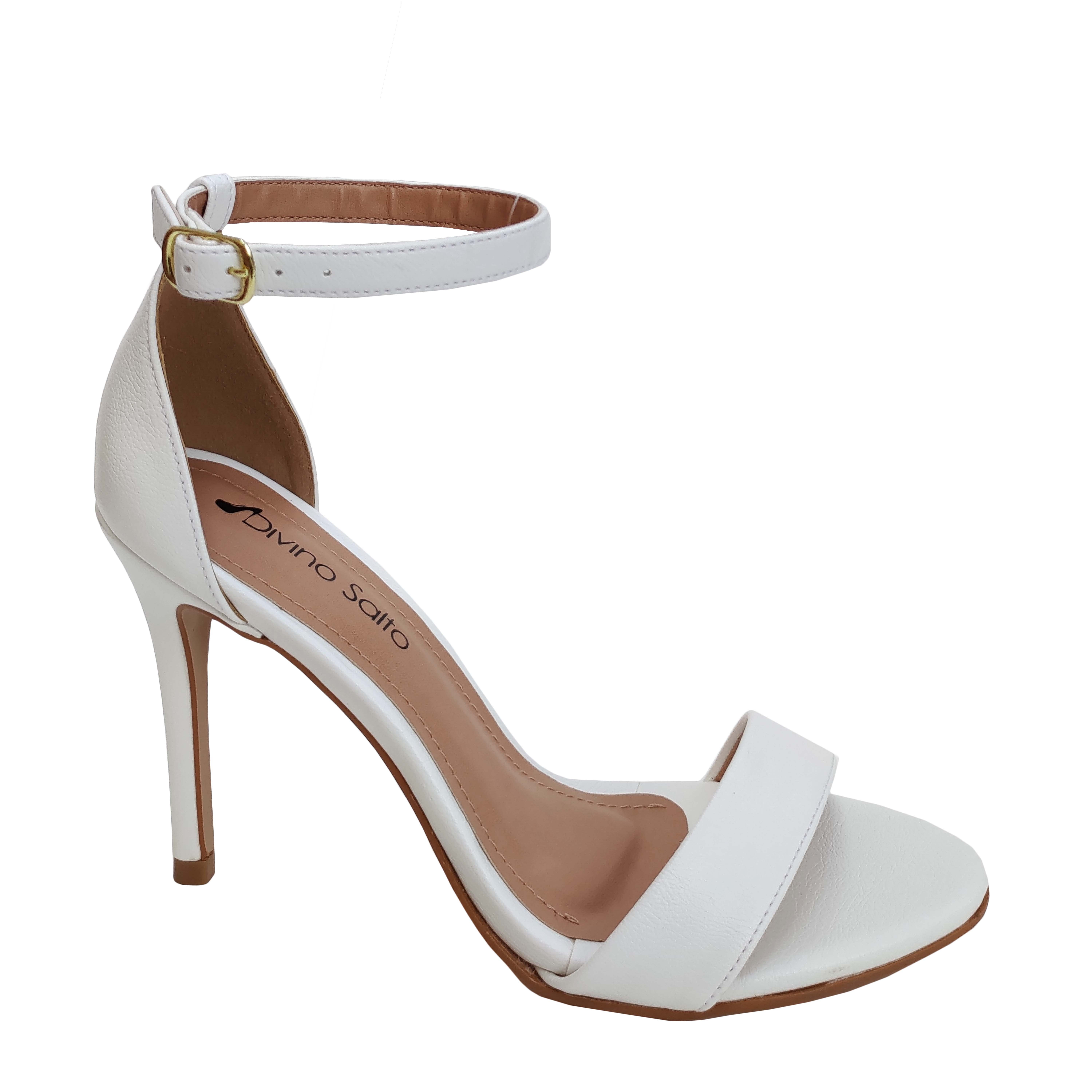 Sandália Minimal Branca Divino Salto