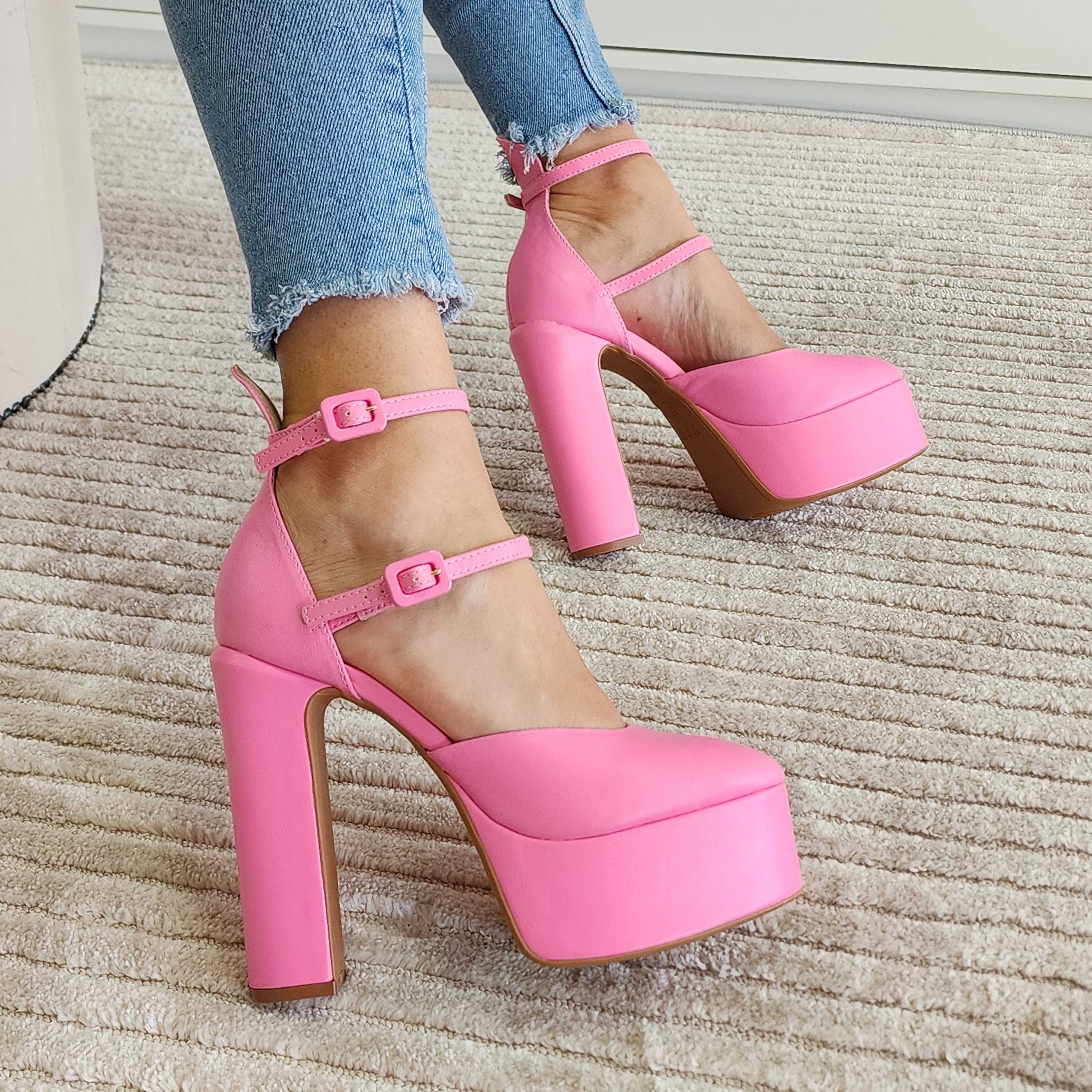 Sandália Anny salto alto Rosa | Divino Salto