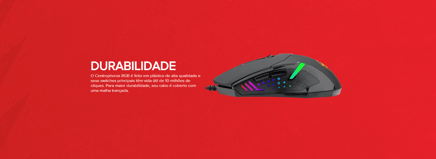 Mouse Gamer Redragon Centrophorus 2 7200DPI 6 Botões RGB Black M601RGB ...