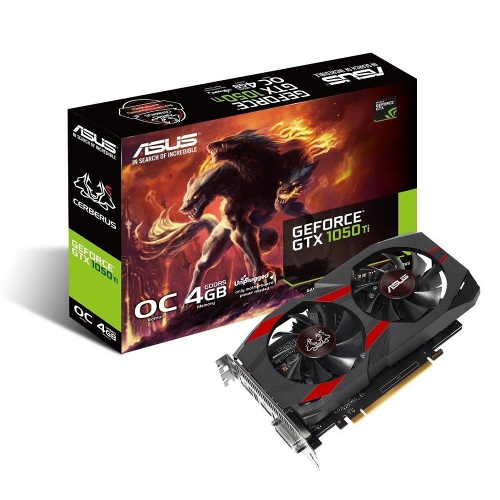 Placa de Vídeo Asus GeForce GTX 1050 Ti Dual OC CERBERUS 4GB GDDR5