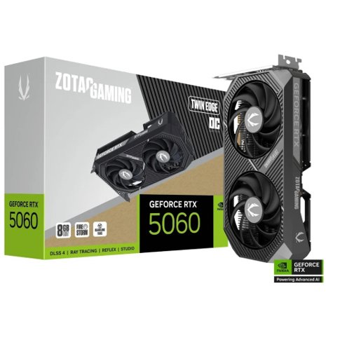 Alligator Shop Placa de Video Zotac GeForce RTX 5060 Twin Edge OC 8GB GDDR7 128 bits ZT-B50600H-10M image
