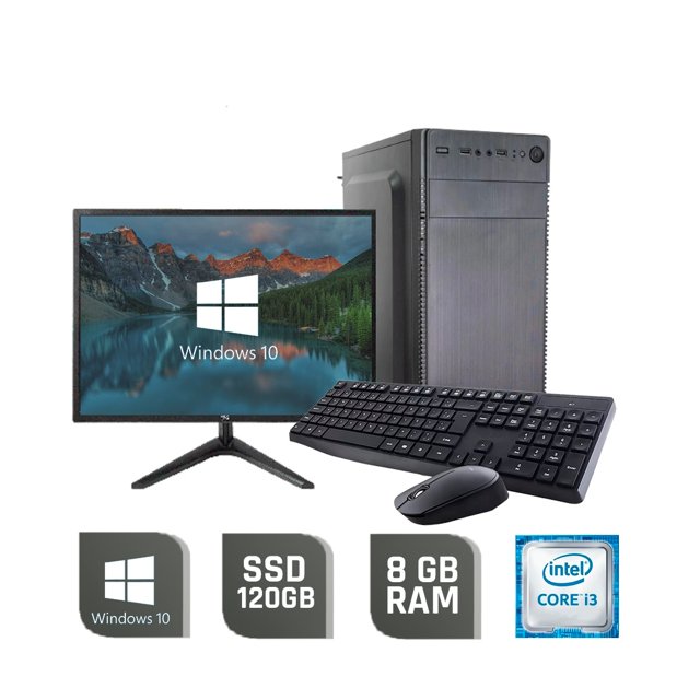 Computador Intel Core i3 - 8Gb Ram - HD 1Tb - SSD 120Gb - PC