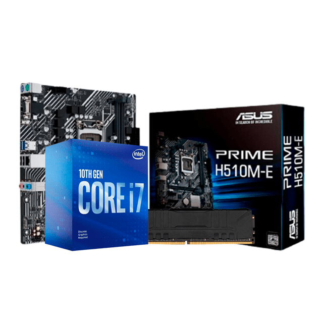 Kit Upgrade Intel i7 10700F Placa Mãe Asus Prime H510M-E LGA