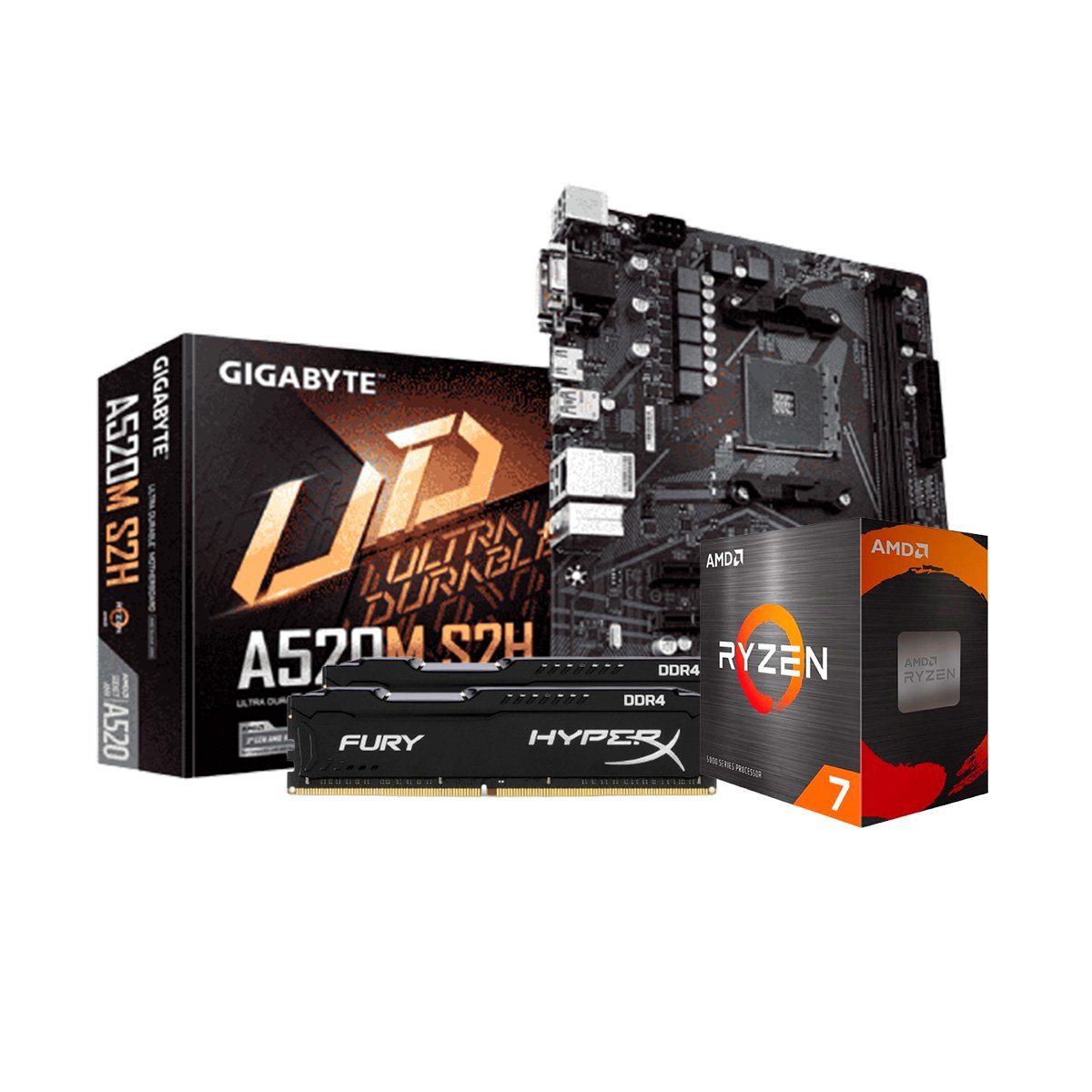 Ryzen 7 5700X3D A520M-HVS DDR4-3200 8G×2 AMD Ryzen 7 5700X3D+ GIGABYTE A520M K V2 Motherboard CPU Kit