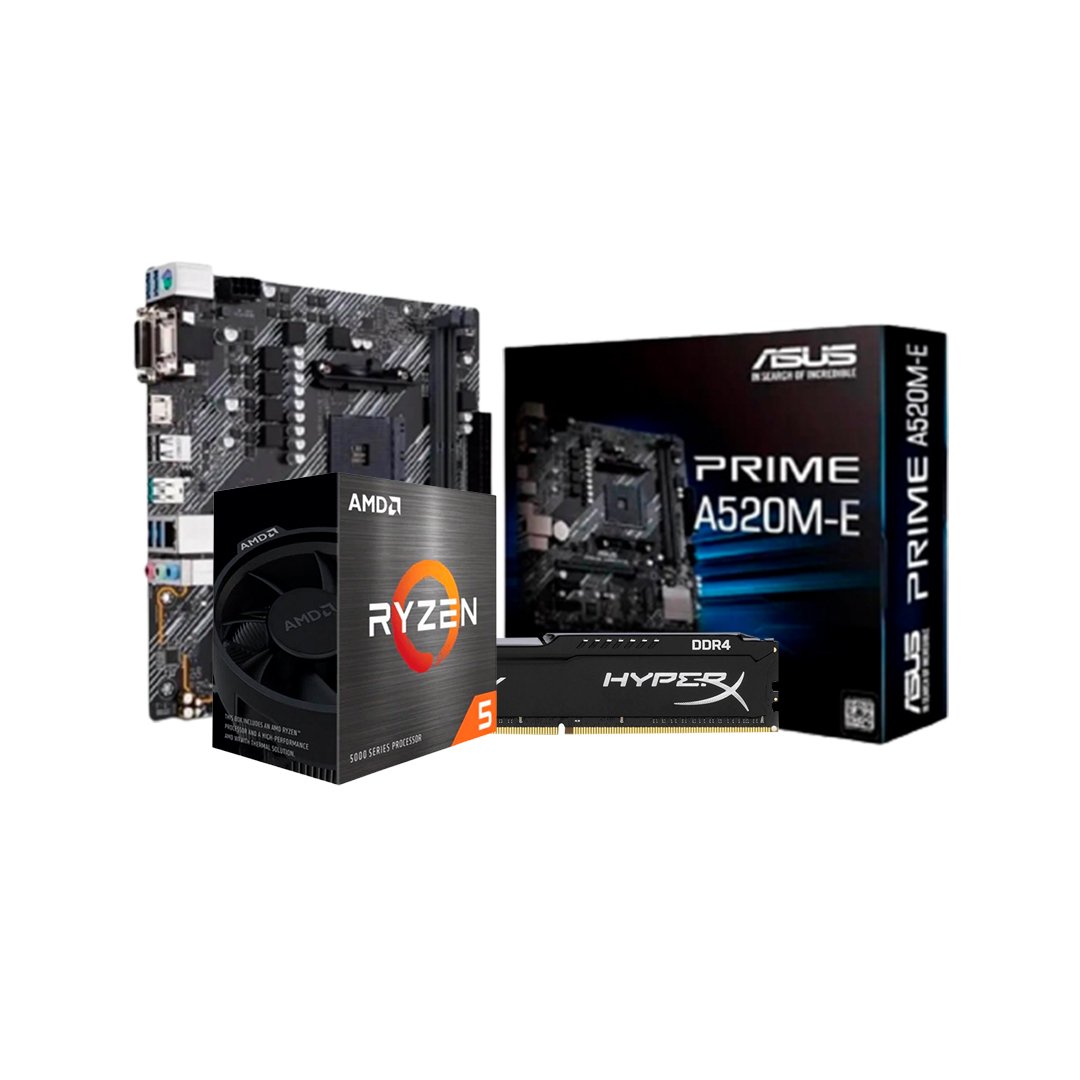 Kit Upgrade AMD Ryzen 5 5500 / Placa Mãe Asus Prime A520M-E DDR4