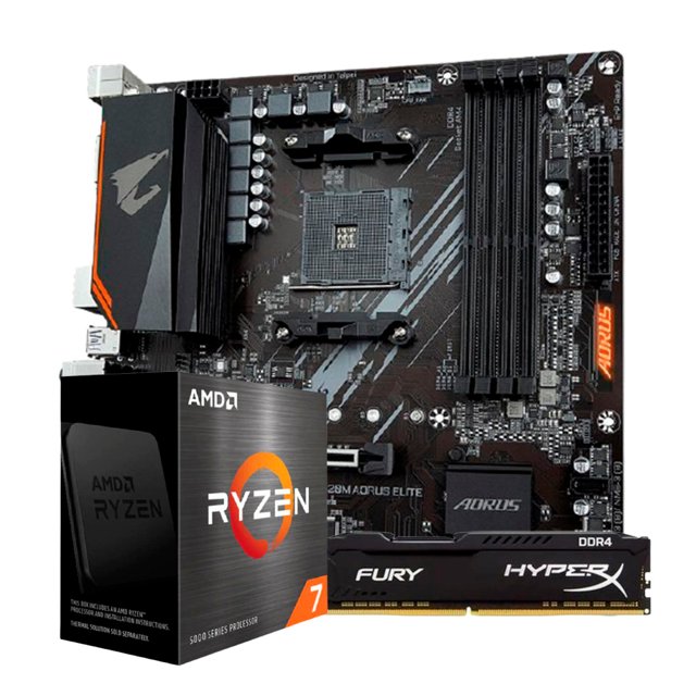 Kit Upgrade AMD Ryzen 5800X Placa Mãe Gigabyte B550M Aorus
