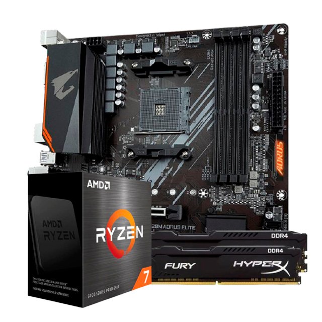 Kit Upgrade AMD Ryzen 7 5800X / Placa Mãe Gigabyte B550M Aorus Elite ...