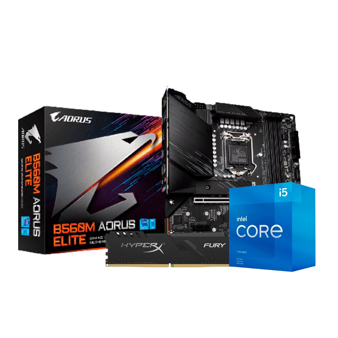 Kit Upgrade Intel Core i5 11400F / Placa Mãe Gigabyte B560M