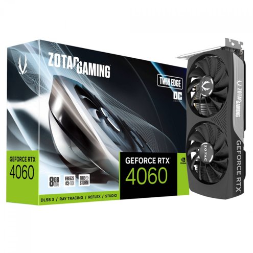 Alligator Shop Placa de Vídeo Zotac NVIDIA GeForce RTX 4060 Twin Edge OC, 8GB, GDDR6, DLSS, Ray Tracing, ZT-D40600H-10M image