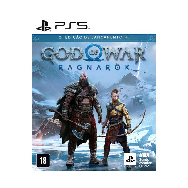 Console PlayStation 5 Standard 825GB Sony Midia Fisica + Jogo God of War:  Ragnarok