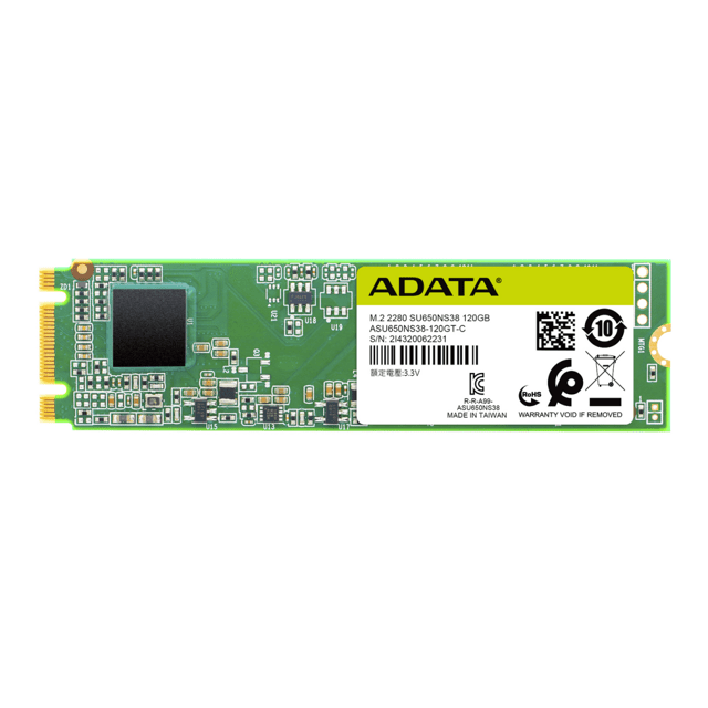 SSD Adata Ultimate SU650 120GB M.2 Leitura 550MBs e Gravação 510MBs ASU650NS38-120GT-C