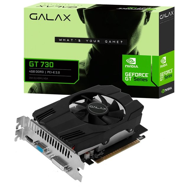 Placa de Vídeo Galax GeForce GT 730 4GB DDR3 64bit 73GQS4HX00WG