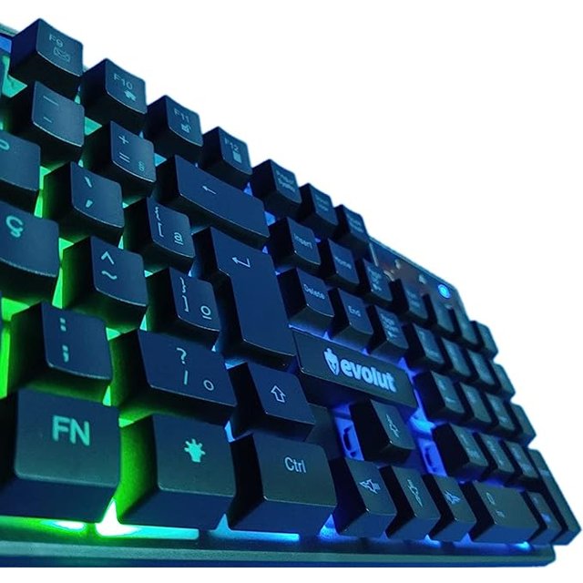 Teclado Gamer Semi Mecanico RGB Rainbow Hawke Evolut EG206