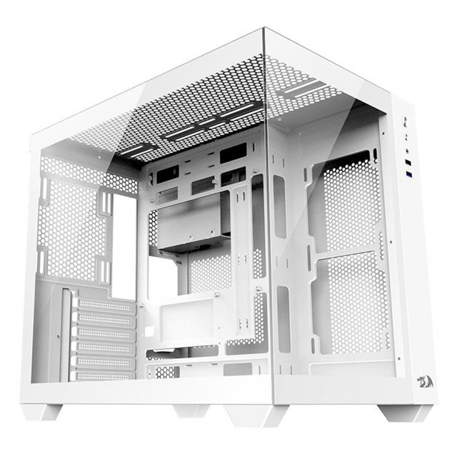 Gabinete Gamer Redragon Wideload Lite, Mid Tower Vidro Temperado ATX White Sem Fonte Sem Fan CA-604W