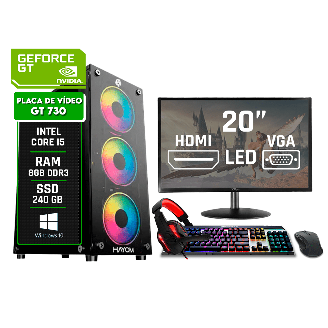 PC Gamer Completo I5, HD 500GB, Placa De Vídeo GT730, 8GB