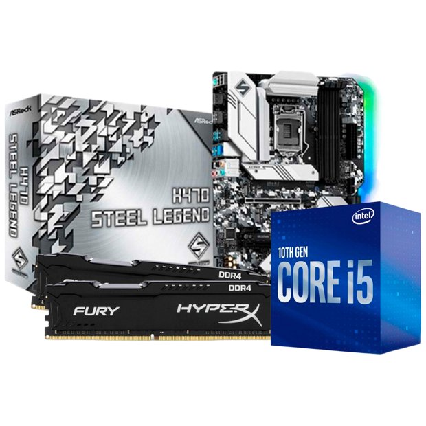 Kit Upgrade Intel i5 10400F / Placa Mãe ASRock H470 Steel Legend  