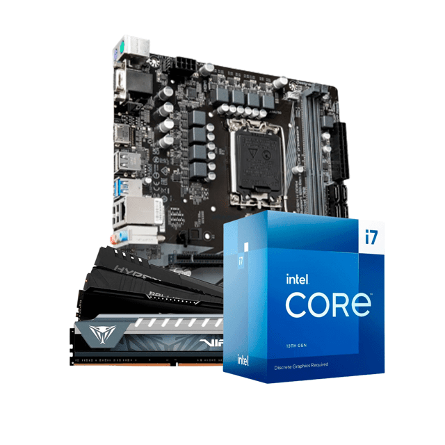 Kit Upgrade Intel Core i7 13700F Placa Mãe H610M DDR4 Memória RAM 16GB 3200 MHz
