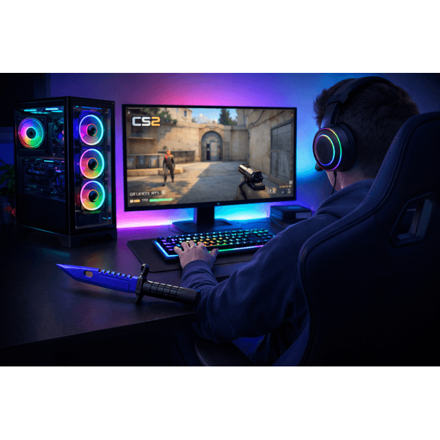Faca M9 Bayoneta CS-2 Decorativa Azul - Item Gamer para Setup e Coleção ...