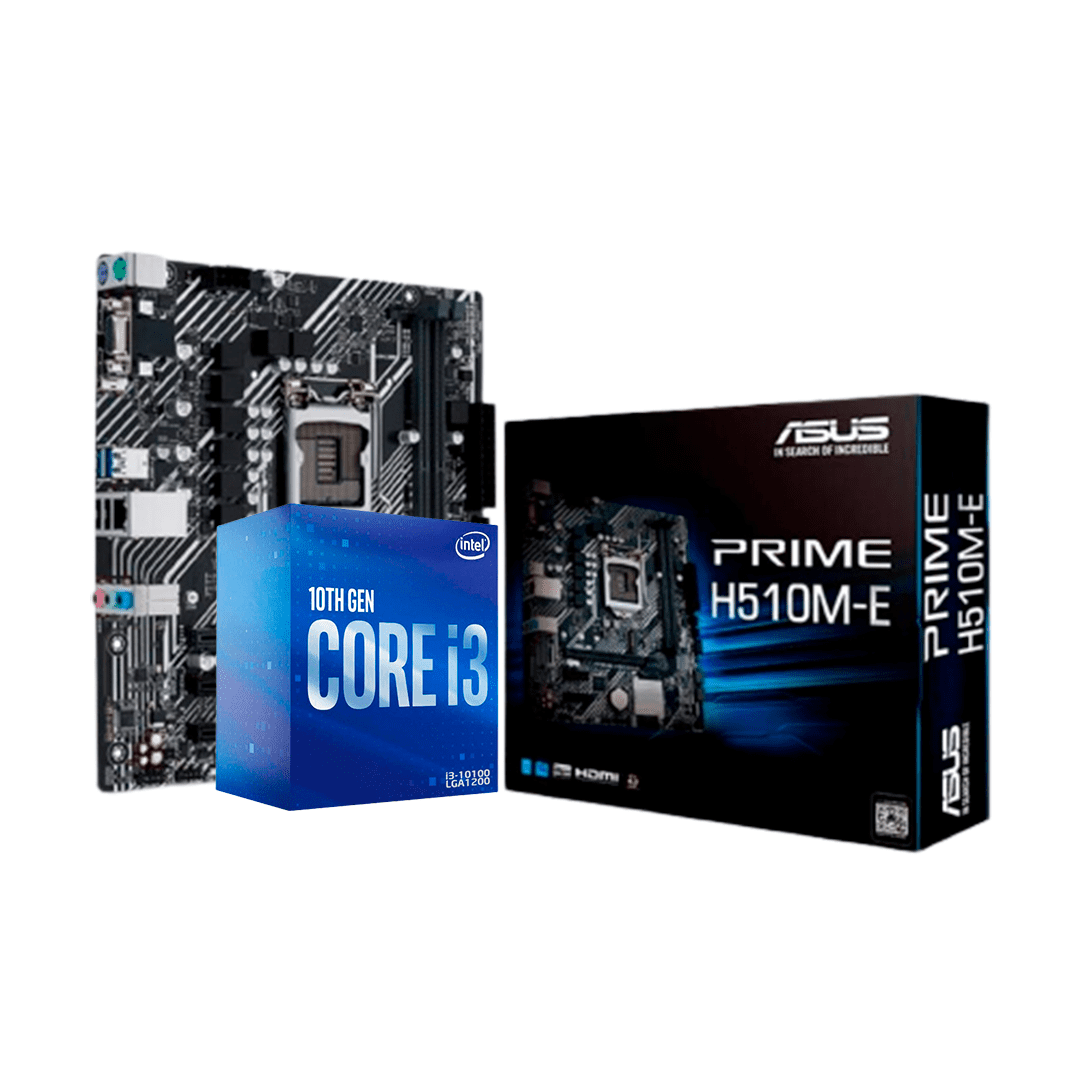 Kit Upgrade Intel i3 10100F / Placa Mãe Asus PRIME H510M-E DDR4