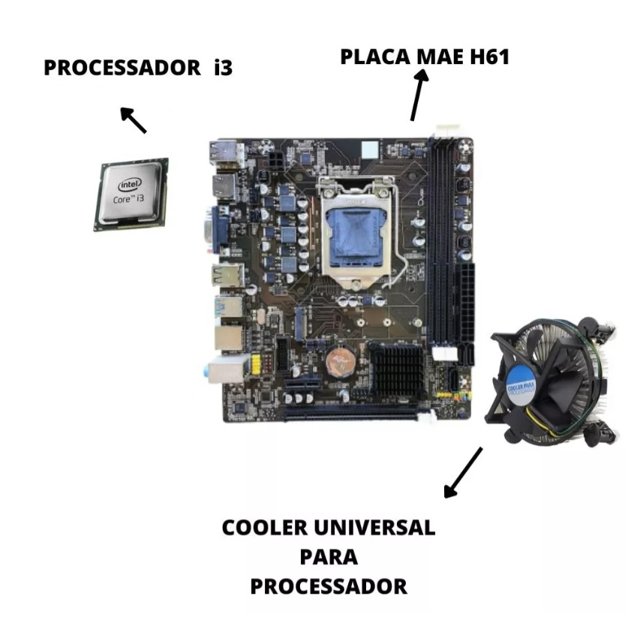Kit Processador i3 + Placa Mae H61 1155 HDMI VGA USB
