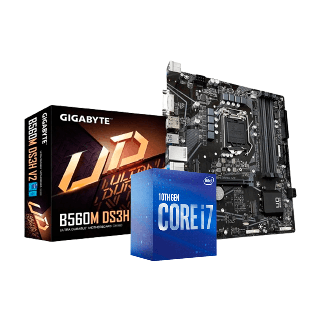 Kit Upgrade Intel Core i7 10700F Placa Mãe Gigabyte B560M DS3H