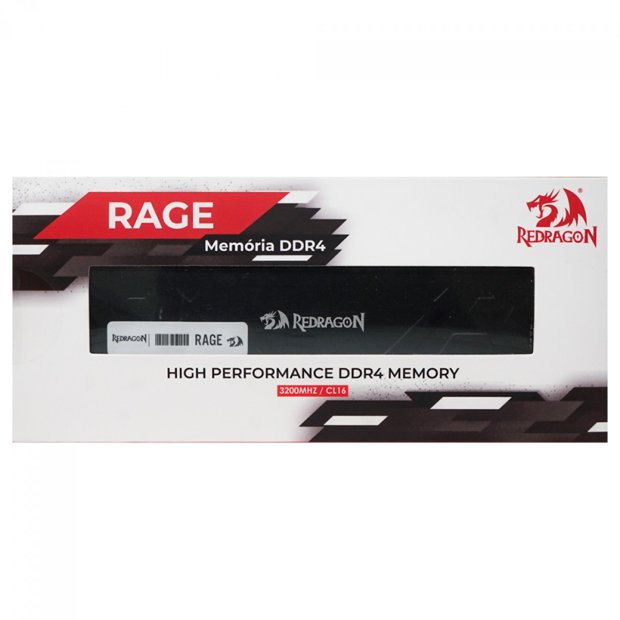 Memória DDR4 Redragon Rage, 16GB, 3200Mhz, Preto, GM-708 | Alligator Shop