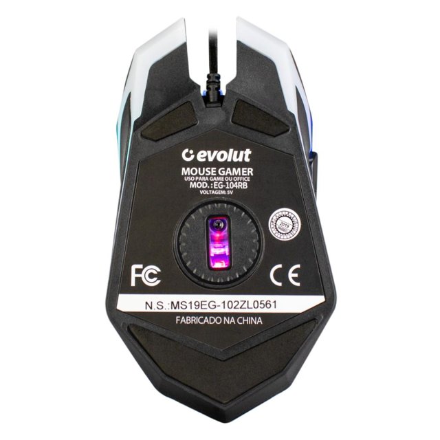 Mouse Gamer Evolut Rayden Com Fio RGB LED 2400DPI EG104