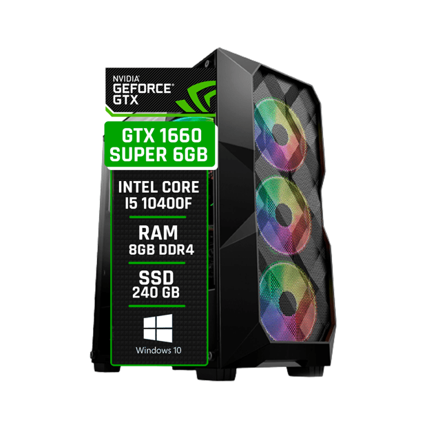 PC Gamer Crystal Intel Core i5 10400F NVIDIA GeForce GTX 1650
