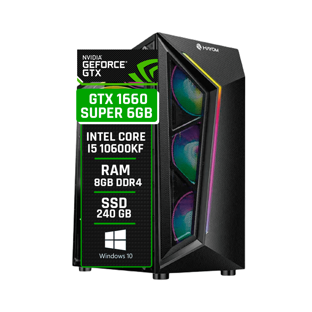 PC Gamer Intel Core i5 10600KF / GeForce GTX 1660 SUPER 6GB / Memória 8GB  DDR4 / SSD 240GB