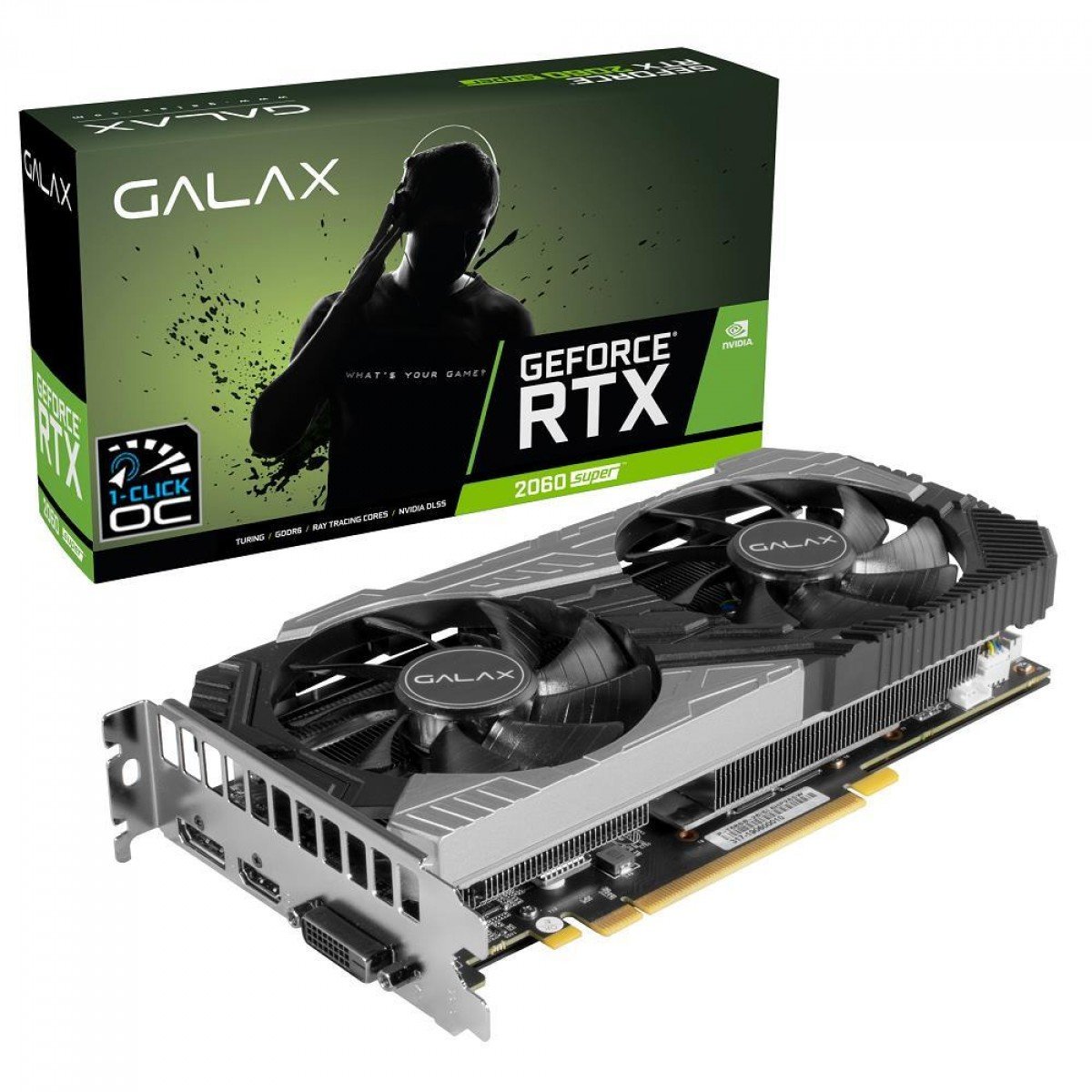 Placa de Vídeo Galax GeForce RTX 2060 Super 1-Click OC 8GB GDDR6