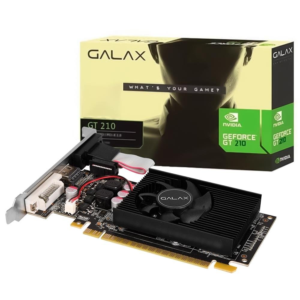 Placa de V deo GT 210 Galax NVIDIA GeForce 1GB DDR3 64 Bits