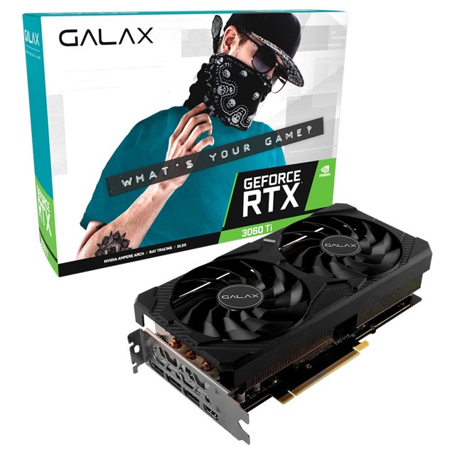 Placa De Vídeo Galax NVIDIA GeForce RTX 3060 Ti 1-Click OC Plus