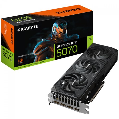 Alligator Shop Placa de Vídeo Gigabyte NVIDIA GeForce RTX 5070 Windforce SFF, 12GB, GDDR7, DLSS, Ray Tracing image