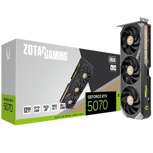 Alligator Shop Placa de Vídeo Zotac Gaming NVIDIA GeForce RTX 5070 Solid OC 12GB GDDR7 DLSS Ray Tracing ZT-B50700J-10P image
