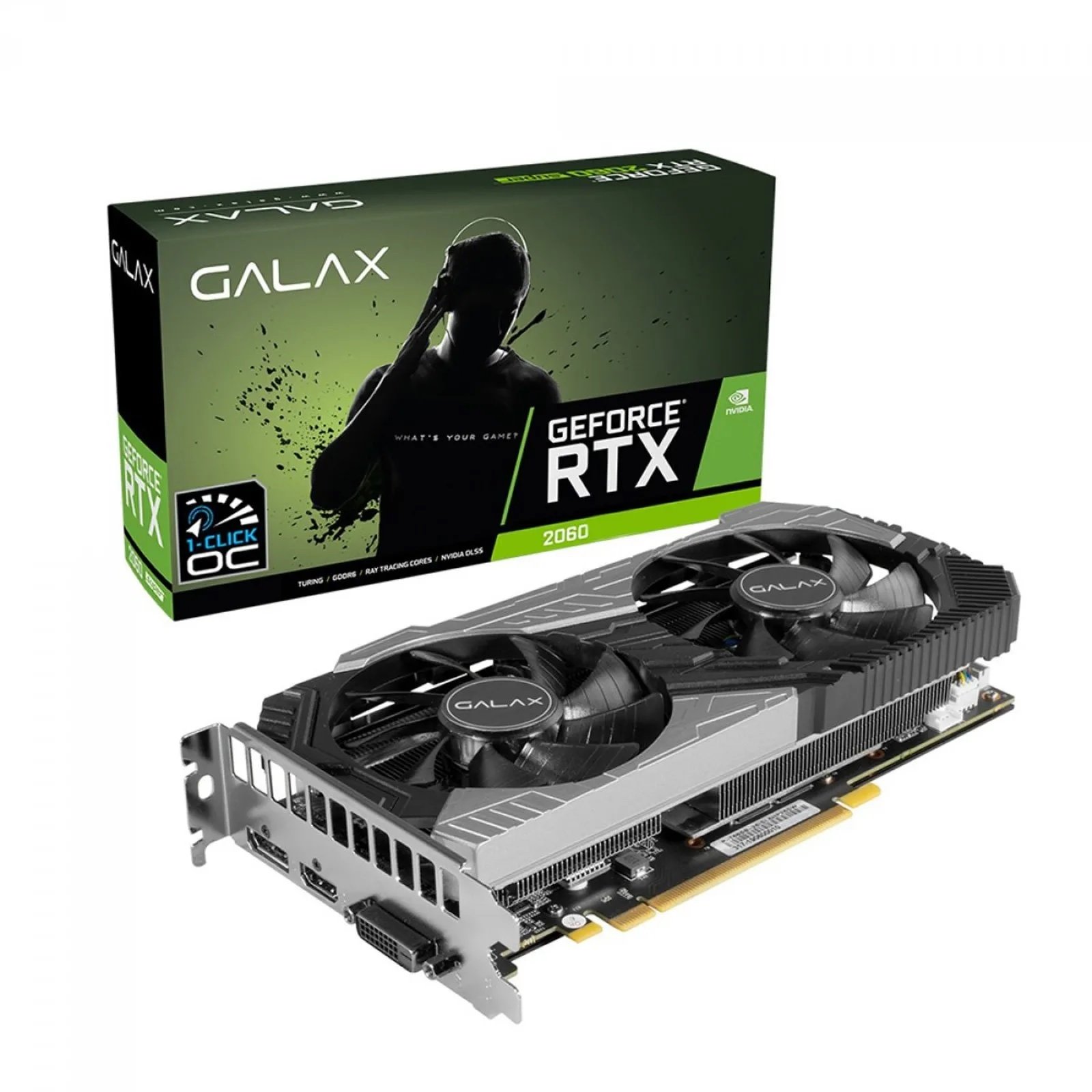 Placa de Vídeo Galax GeForce RTX 2060 (1 Click OC) 12GB GDDR6 DLSS