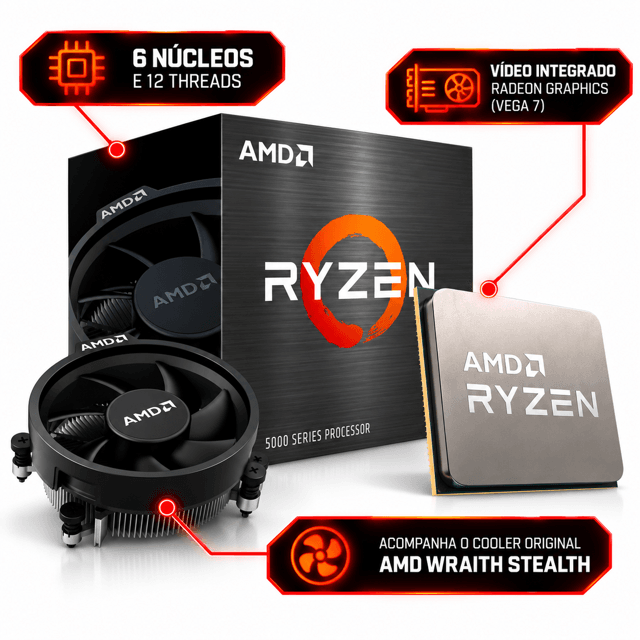 Kit Upgrade AMD Ryzen 5 5600GT Placa Mãe MSI A520M-A PRO Memoria Ram ...