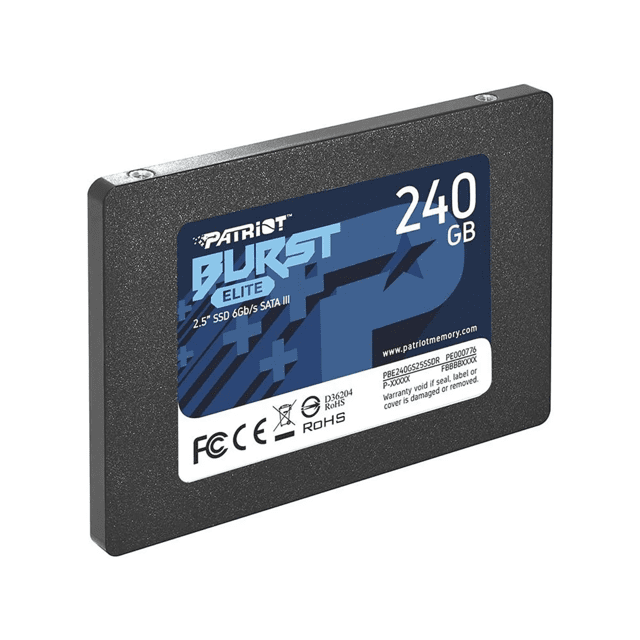 SSD 240 GB Patriot Burst Elite 2.5" SATA III Leitura: 450MB/s e Gravação 320MB/s  PBE240GS25SSDR