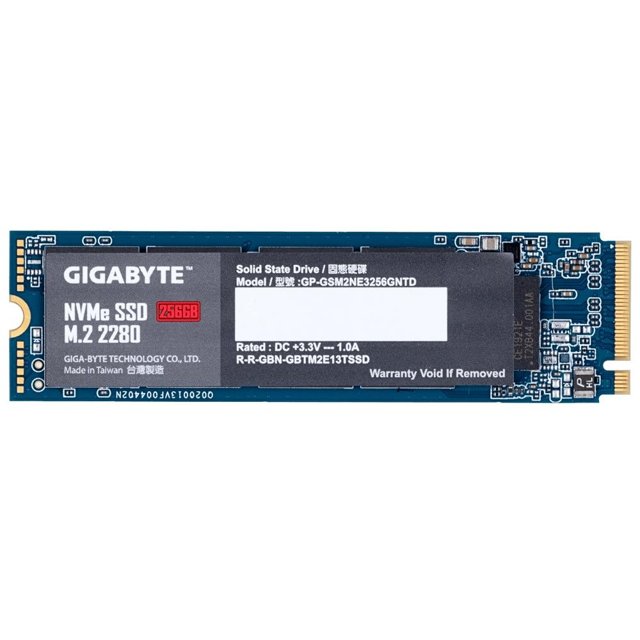 SSD Gigabyte 256GB M.2 PCIe NVMe Leituras: 1700Mb/s e Gravações: 1100Mb/s GP-GSM2NE3256GNTD