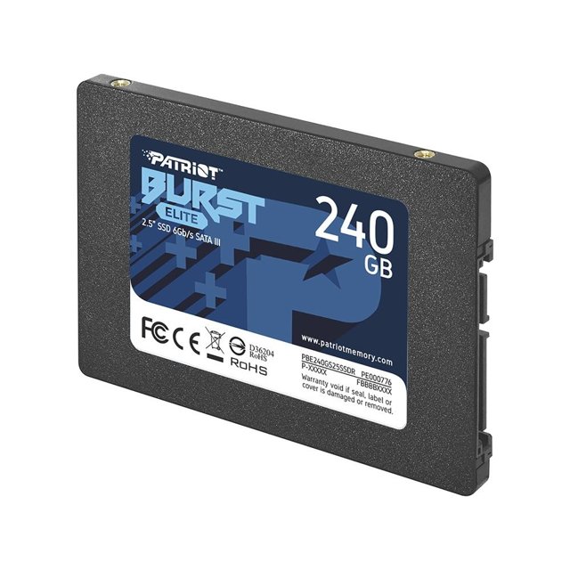 SSD 240 GB Patriot Burst Elite 2.5" SATA III Leitura: 450MB/s e Gravação 320MB/s  PBE240GS25SSDR