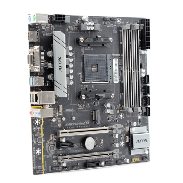 Placa Mãe AFOX B550M mATX DDR4 M.2 AM4 Chipset B550-MA-V2