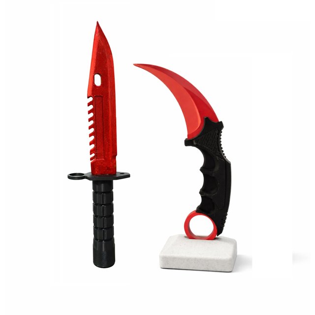 Kit Faca Karambit e Bayoneta CS-2 Decorativo Vermelha Itens Gamer para ...