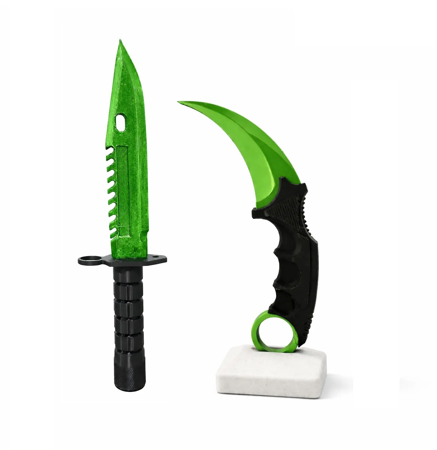 Kit Faca Karambit e Bayoneta CS-2 Decorativo Verde Itens Gamer para ...